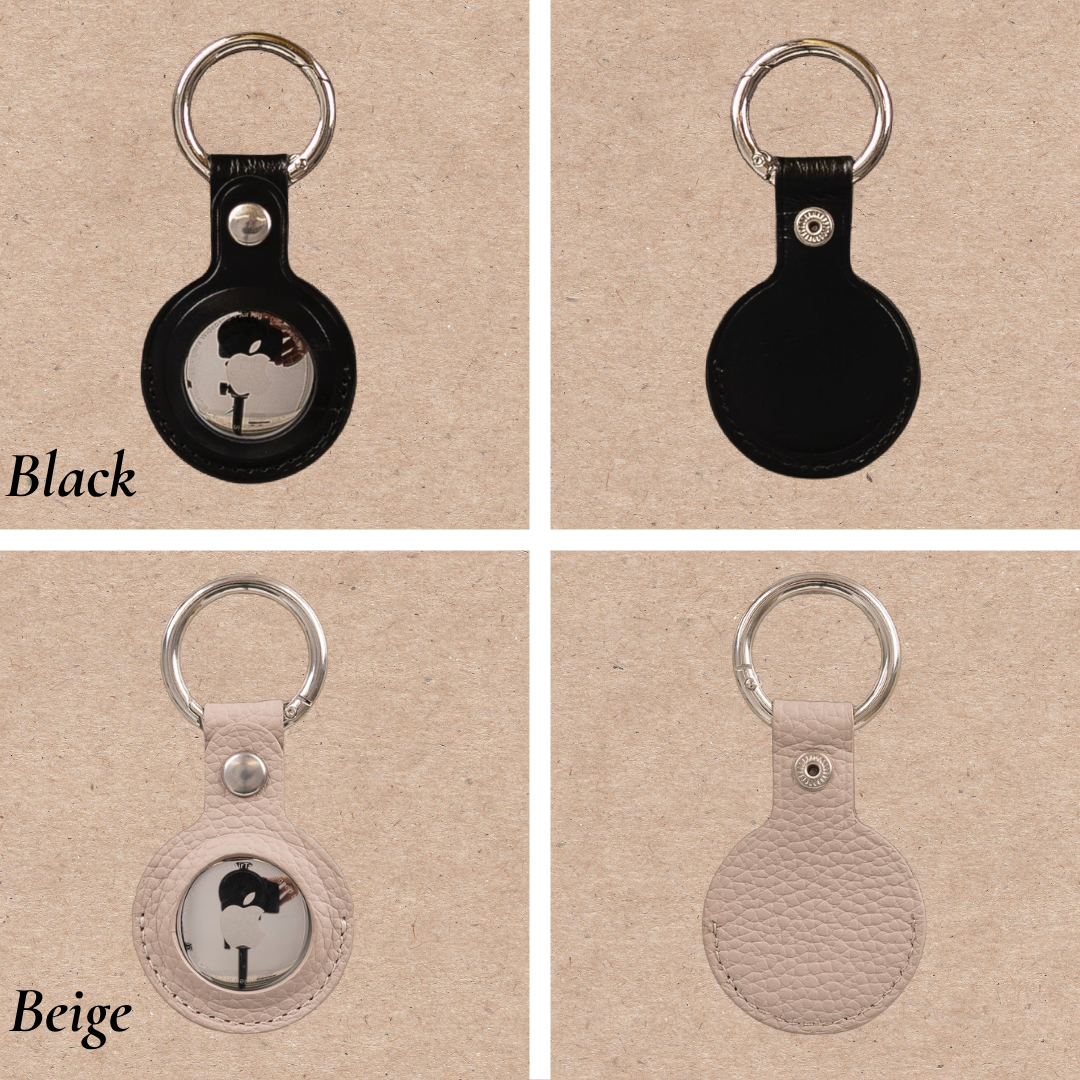 Classic Monogrammed Leather AirTag Keychain