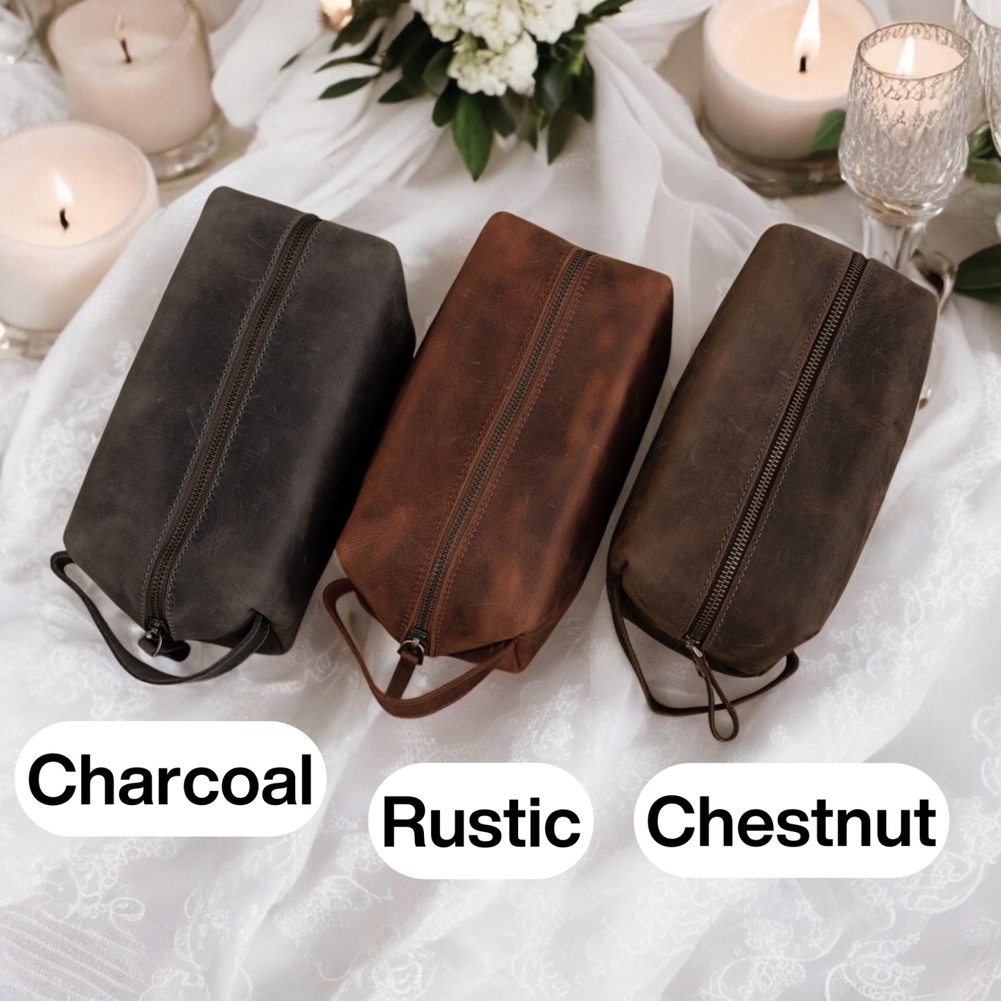 Monogrammed Leather Bridal Vanity Kit