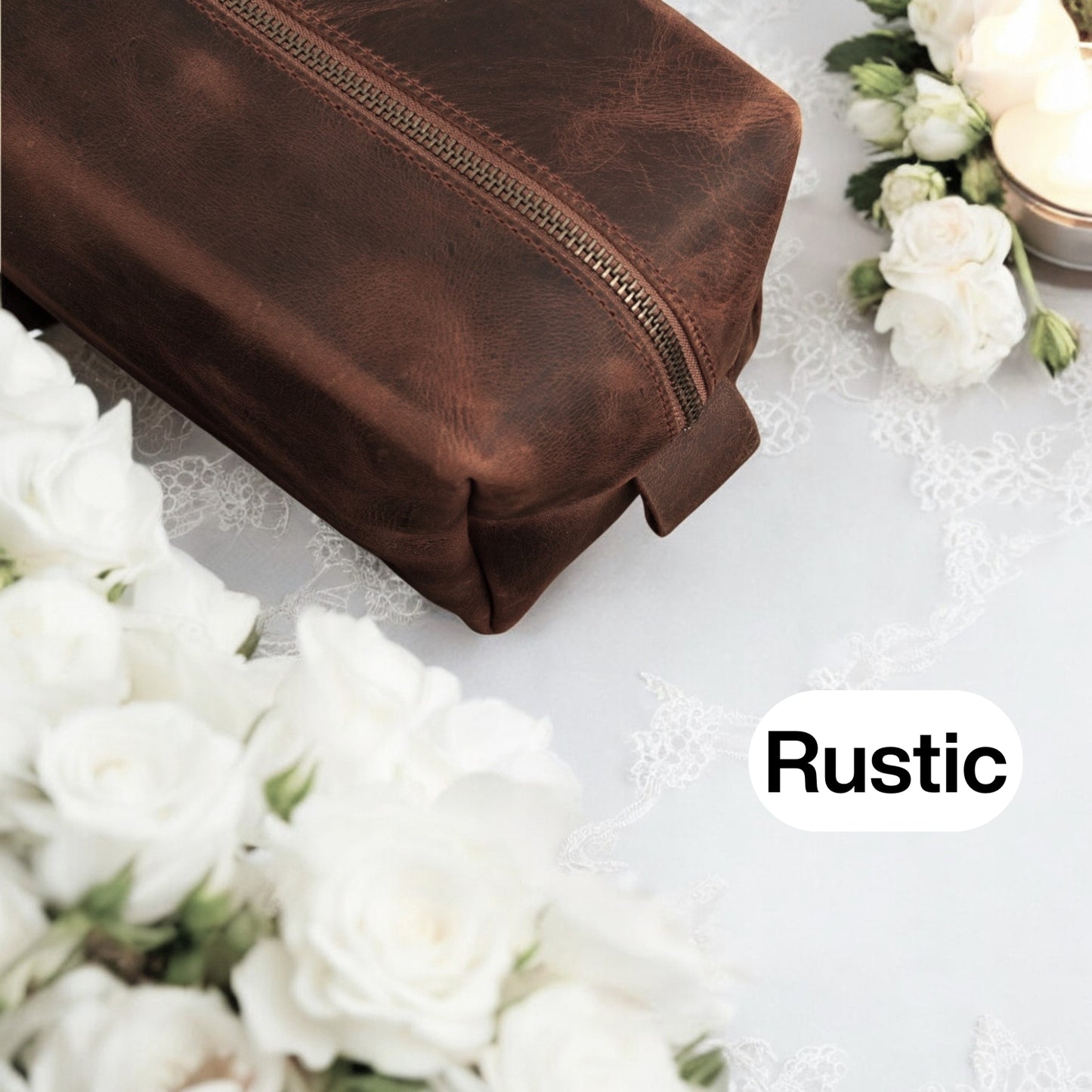 Monogrammed Leather Bridal Vanity Kit