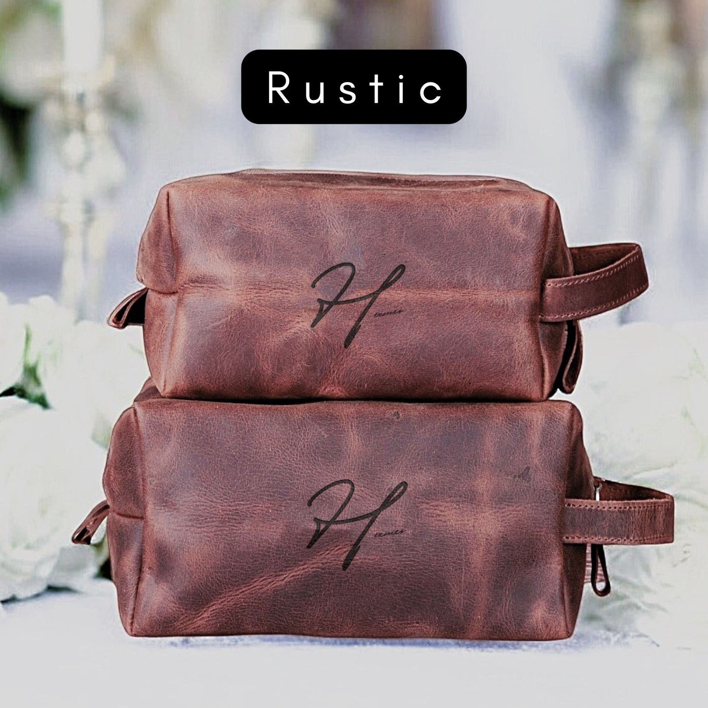 Monogrammed Leather Bridal Vanity Kit
