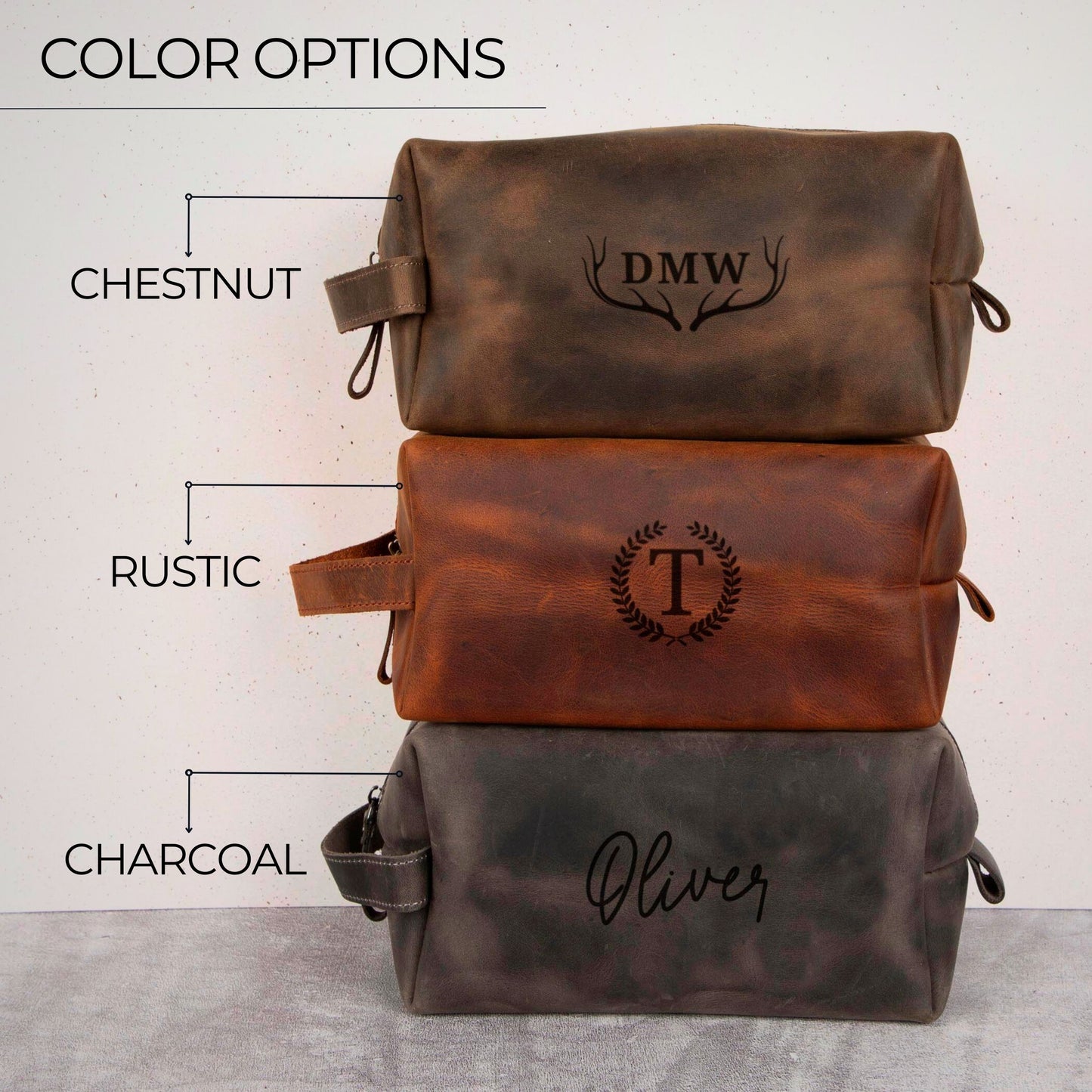 Monogrammed Leather Bridal Vanity Kit