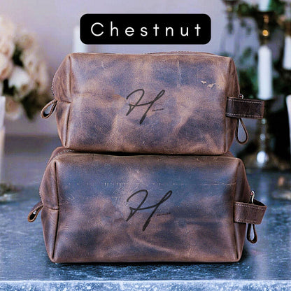 Monogrammed Leather Bridal Vanity Kit